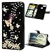 Produktbild Honor 9 Lite Handyhülle Huawei Honor 9 Lite Hülle Glitzer Schmetterling Strass Leder Tasche Flipcase Cover Silikon Schutzhülle Handytasche Skin Ständer Klapphülle Schale Bumper Magnetverschluss-Weiß