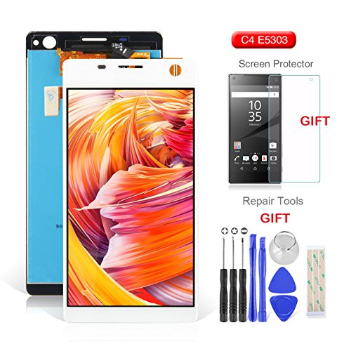 FriendlyChinese Replacement Parts LCD Screen for SONY Xperia C4 E5303 E5306 E5333 E5353,LCD Display Screen(White)