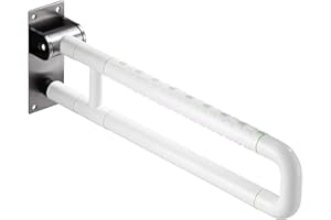 modunful Handicap Haltegriffe für Badezimmer, Flip Up Toilette - Schienen für ältere Menschen für die Wand, leuchtet in der Nacht, geeignet für schwangere Behinderte 23,6 Zoll