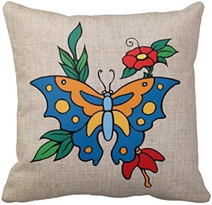 Jtartstore Butterfly The New Year gift to a friend 18x18 inch cotton linen pillowcase m203
