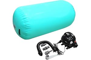 HOME U Air Rolle turnen Aufblasbare Luft Rollen Yoga Gymnastik Zylinder Gym Air Barrel mit Pumpe (Grün, 120x90cm)