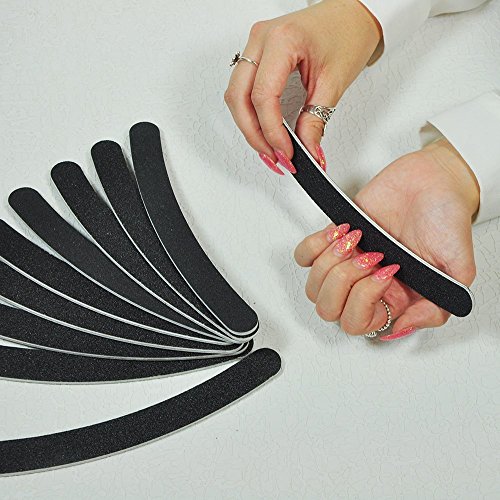 10 PCS/Pack Profi Feile waschbar doppelseitig Emery Board Nail Art Buffer Sandpapierblöcke Kosmetik Maniküre Pediküre (schwarz) - 4