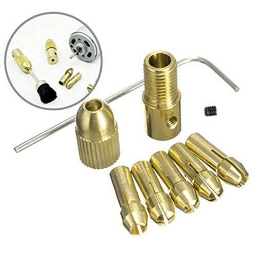 JTENG Spannzangen-Set (Spannmutter, Spannzangen 0,5/1/1.5/2.5/3.0 mm) Bohrer Spannzange 10 stk. kleiner elektrisch Micro Twist Bohrfutter Set mit Inbusschlüssel Schnellspannbohrfutter High Speed Stahl Spiralbohrer - 7