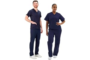 Interweave Healthcare Performance Scrub Set Medical Uniform Unisex Polycotton Reversible Scrubs Top & Trousers With Pockets In 6 Colours