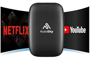 AutoSky Ai Box Lite Air - Streaming on the Go, Netflix e Youtube in auto. Converti il tuo CarPlay cablato in CarPlay wireless o Android Auto. HotSpot richiesto per lo streaming. CarPlay cablato