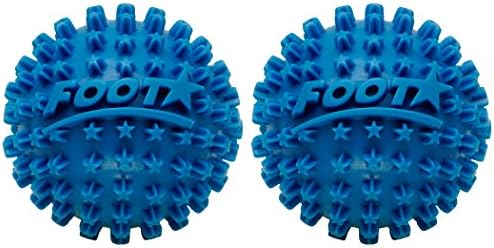 Body Back Company's Foot Star 2 Inch Acupressure Spiky Massage Ball Fascia Roller for Plantar Fasciitis Treatment, Self Myofascial Release, Arch Support, Muscle Pain Relief, Heel Spurs, Arthritis Hand Cramps and Portable Handheld Trigger Point Therapy (2-pack Blue)