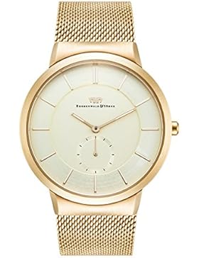 Rhodenwald & Söhne Trademaster Herrenuhr Quarzuhr Edelstahl gold/gold 3 ATM Präzisions-Quarzwerk dezentrale Sekunde...