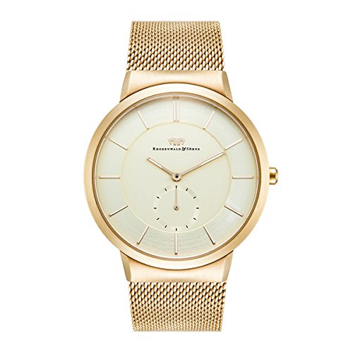 Rhodenwald & Söhne Herren Uhr analog Japanisches Quarzwerk mit Edelstahl Armband Gold 3 ATM 10010226