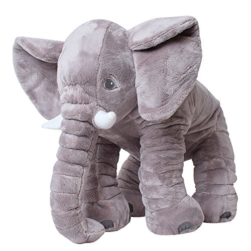 TE-Trend Elefant Kuscheltier zum Einschlafen Baby Kleinkind Plüschelefant aus flauschigem Plüsch 68 cm grau lila blau rosa - 5