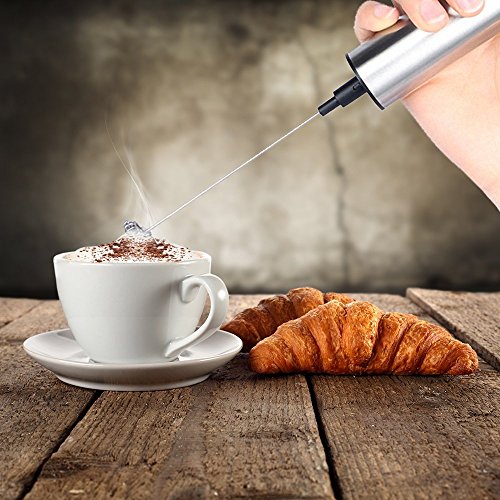 Techo Elektrischer Milchaufschäumer, portabel, für Kaffee, Edelstahl … (milk frother only) - 5