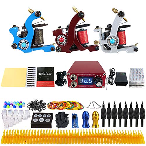 Zwang Tattoo Nuevo Producto 3Guns Alta Calidad Principiante Tattoo Set Profesional LCD Tattoo Power Supply