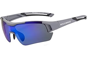 ROCKBROS Spolaryzowane Okulary Sportowe, Przeciwsłoneczne Ochrona UV400, Lekkie, Modny, Wielefunkcjonalne, Magnetyczna Konstrukcja, Większa Wizja, dla Kobie i Mężczyzn, do Uprawiania Sportów na Świeżym Powietrzu, Jazda na Rowerze/Wędkarstwo/Bieganie, Najlepszy Prezent