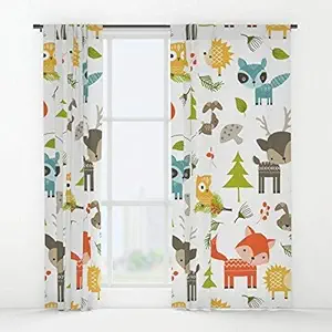 V21 3D Animal Digital Printed Polyester Fabric Curtain for Bed Room, Kids Room, Living Room, Color Multi Window/Door/Long Door (D.N.177) (1, 4 x 5 Feet (Size: 48 x 60 Inch) Window)