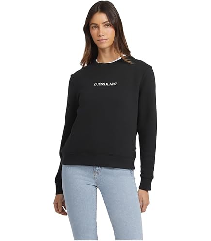 GUESS JEANS Felpa Logo Ricamato Una Felpa Girocollo Con Logo