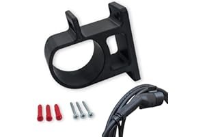 3disto Wandhalterung Typ 2 Ladekabel seitlich | EV Steckerhalter mit Kabelhalter | Made in Germany | wetterfest | passend für alle Typ 2 Stecker nach DIN EN 62196-1 (beidseitig offen)
