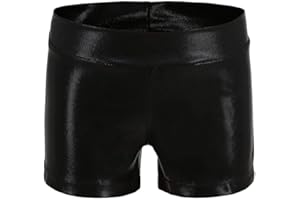 DTONE Girls Shorts for Dance Gymnastics Leotards Athletic Shorts Sparkle Glitter Shiny Sports Fitness Hot Pants …