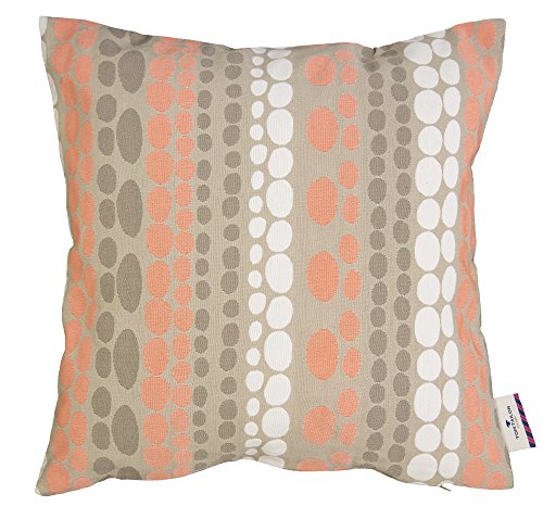 TOM TAILOR 562458 Kissenhülle T-Pastel Dots, 40 x 40 cm, orange / taupe