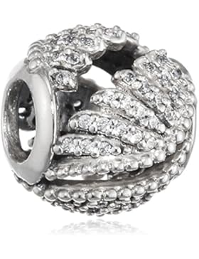 Pandora Damen-Bead Schimmernde Phoenixfeder 925 Silber Zirkonia transparent - 791749CZ