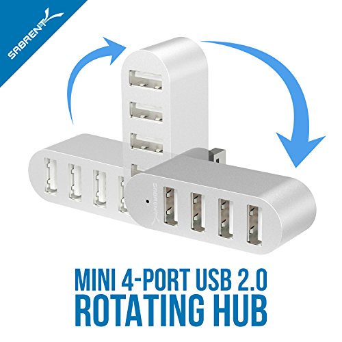 Sabrent USB HUB – Premium 4-Port Mini USB 2.0 Aluminum drehbare Hub [90 ° / 180 ° Grad drehbar] (HB-UMMC) - 2