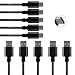 Produktbild USB Type-C Kabel zu USB 2.0 (3.3ft) Packung mit 5 Schwarz Nylon Geflochten für Elephone S8