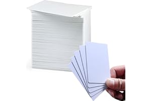 AYSUM 100PCS Premium Blank White PVC Cards, Plastic Blank Business Cards, PVC Plastic ID Cards Compatible with All Plastic Card Printers (CR80, 30 mil, 0.76mm)