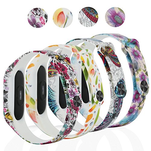 Fit-power Colorida banda reloj de reemplazo para Xiaomi Mi banda 2 bandas de accesorios inteligentes pulsera(No Tracker) (Pack of 3-type E)