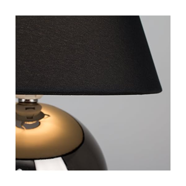 Modern Touch Dimmer Bedside Table Lamp with Cream Tapered Light Shade - Image 7