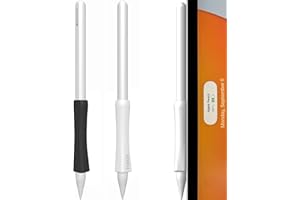 SIXFU Grip Designed for Apple Pencil Pro/ 2nd Generation/USB-C Support Magnetic Charging, 2 PCS Cover Accessories Compatible with iPad iPencil Stylus Pen(Black,White)