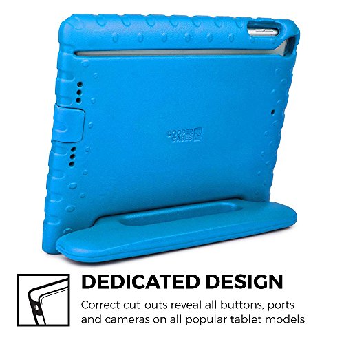 iPad Mini 3 2 1 hülle fur kinder, COOPER DYNAMO Beanspruchbare, strapazeirfähige, robuste, gepolsterte Hartschalenhülle mit integriertem Griff, Standfunktion & durchsichtigem Displaysschutz (Blau) - 4
