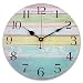 Produktbild SOLEDI Vintage Holz Wanduhr Rustikale Land Toskana Stil Bunt Streifen Design aus Dekorative (Ozean)