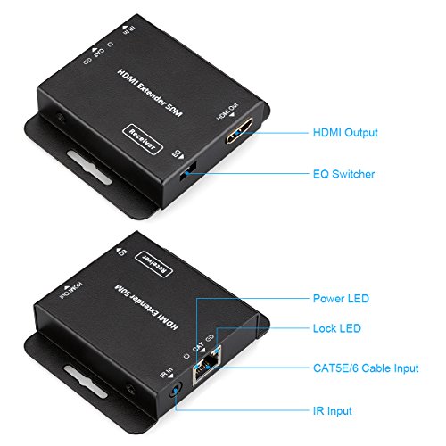 HDV-E50C 50m HDMI Extender HDMI Transmitter HDMI Receiver Adapter über 164ft UTP Kabel mit IR Kontrolle - 5
