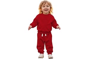 CM C&M WODRO Baby Outfit Jungen Mädchen Kleidung Kinder Sweatshirt + Hose Zweiteiler Set Neugeborene Babykleidung Einfarbig Pullover mit Taschen Bequeme Warme Herbst Langarmshirt
