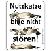 Produktbild Blechschild - Nutzkatze [Size 17 cm x 22 cm] - weiß