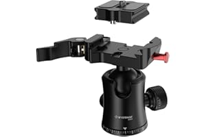 IFOOTAGE M30 Rotule Trépied, Rotule Panoramique Rotative Professionnelle en Métal à 360° avec Plaque de Dégagement Rapide de 38 mm, Compatible avec Les Appareils Photo Reflex Numériques(Charge 10KG)