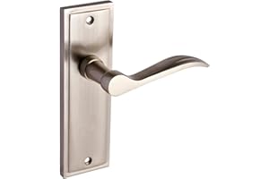 Designer Levers - Berkeley Modern Design Lever Door Handle - 1 Pair - Satin Nickel - Latch Door Handle - Interior Use