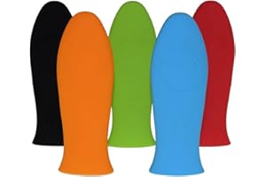 KAIAIWLUO Silicone Hot Handle Holder,5 PCS Silicone Handle Covers Cast Iron Skillet Pot Sleeve Grip Handle Holder Non-Slip Pot Iron Sleeve Cover Pan Rubber Heat Resistant Pot for Kitchen Home