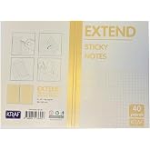 KRAF Yapışkanlı Not Kağıdı Extend 96x146mm 2x20 Yaprak Kareli Sarı
