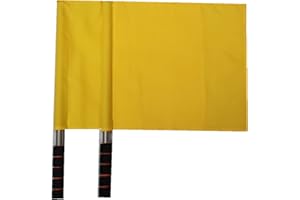 Stormflag 2 drapeaux d'arbitre poignée en mousse - Drapeaux de football, de rugby, pour arbitres, assistants, petits drapeaux en acier inoxydable pour compétition sportive(jaune)