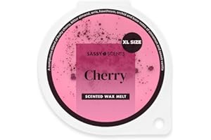 SASSY SCENTS Sassy Shop Wax - Scented Wax Melt, Cherry - Organic Soy Blend Wax Melts - Luxurious, Long-Lasting Fragrances for Any Living Space - Vegan Friendly, XL Size 70g