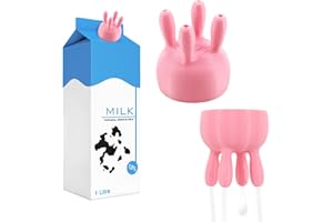 DOKSVP 2 Stück Cow Udder Milk Cap, Kuh Euter Milchflaschenausgießer, Verpackter Milchausgießer, Trichter für Milchflaschen Aufsätze, Erleichtert Das Ausgießen