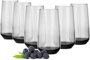 G GLASMARK KROSNO 1992 Glasmark Krosno - Set di bicchieri da acqua, bicchieri per long drink, cocktail, gin, acqua, long drink, bicchieri da cocktail, bicchieri per acqua, lavabili in lavastoviglie, trasparenti, 6 x 430 ml
