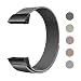Produktbild Defurhome Ersatzarmbänder Kompatibel für Fitbit Charge 3,Milanese Loop Edelstahl Verstellbare Ersatz Armbänder mit Magnetverschluss für Fitbit Charge 3,Groß- Schwarz