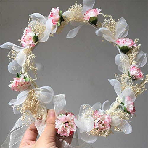 WDDZY® Garland Handmade Artificial Flower For Wedding Decoration DIY Scrapbooking Decorative Wreath Fake Flowers , white sky star wreath