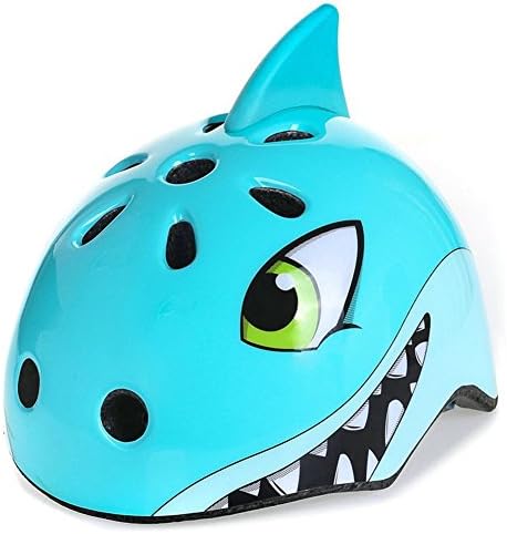 Kingdom GB™ Kids Safety Lightweight Adjustable Helmet Dino/Fox/Bear/Shark/for Cycling/Skateboarding/Skating/Scooter for Ages 3-12 (Shark, Small-50-54cm (Age3-6))