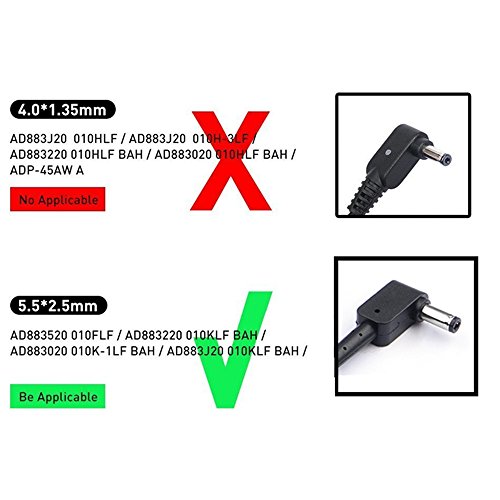 45W Notebook Netzteil Ladegerät AC Adapter für ASUS ADP-45BW B, ASUS X551 X551C X551CA X551M X551MA X551MA-DS21Q X551CA X551CA-DH31 VivoBook Q301LA V551LA V551LB V551LA-DH51T, Stecker 5,5*2,5mm - 7