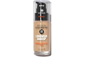Revlon ColorStay - Fond de teint Longue Tenue 24H - Maquillage Teint et Soin Peaux Mixtes à Grasses - Formule Nourrissante et Protectrice à Base de Vitamine E - SPF 15-30 ml - N180 Sand Beige