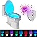 Produktbild Caxmtu LED-WC-Nachtlicht, in 8 Farben erhältlich, mit Bewegungsmelder, lichtempfindlich, batteriebetriebene Lampe