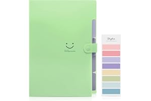 SKYDUE Cartella Portadocumenti A4，portadocumenti Con 5 Tasche, Cartelline Portadocumenti, Portatile Accordion File Cartellina Per Casa Scuola E Viaggio Di Lavoro Ospedale(Verde erba)