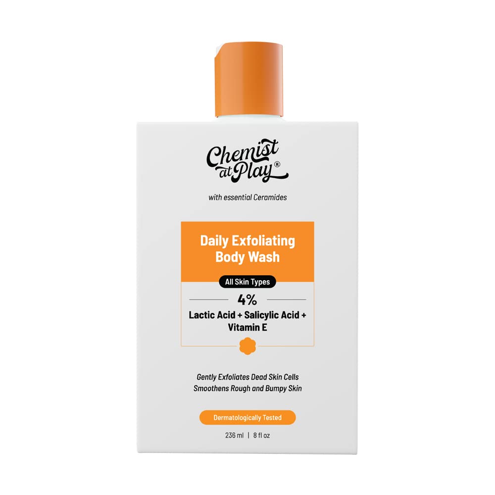 Chemist At Play 4% Salicylic Acid Exfoliating Body Wash 236ml | Paraben & SLS Free | Enriched with Vitamin E & Murumuru | Gen