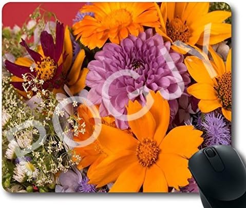 POGJY Mouse Pad Gaming 11.8 x 9.2 Inches, Premium-Textured Surface, Non-slip Rubber Base, Laser &amp; Optical Mouse Compatible, Mouse mat - Colourful Flower image 512